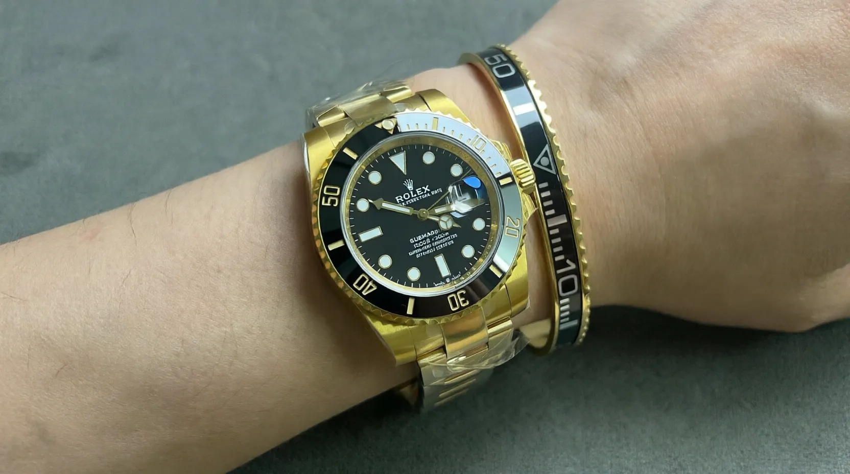 Black Submariner Gold Tone Bracelet