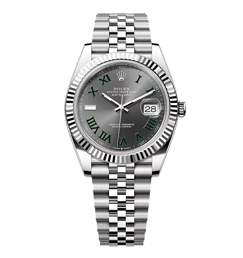 Rolex Datejust Rhodium Dial 126334 “Wimbledon” Flutted/Jubilee 41 mm