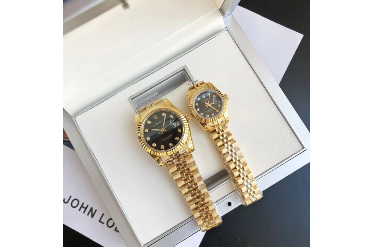 Rolex Datejust RG/RG Jub Black/Dial 36/28 mm