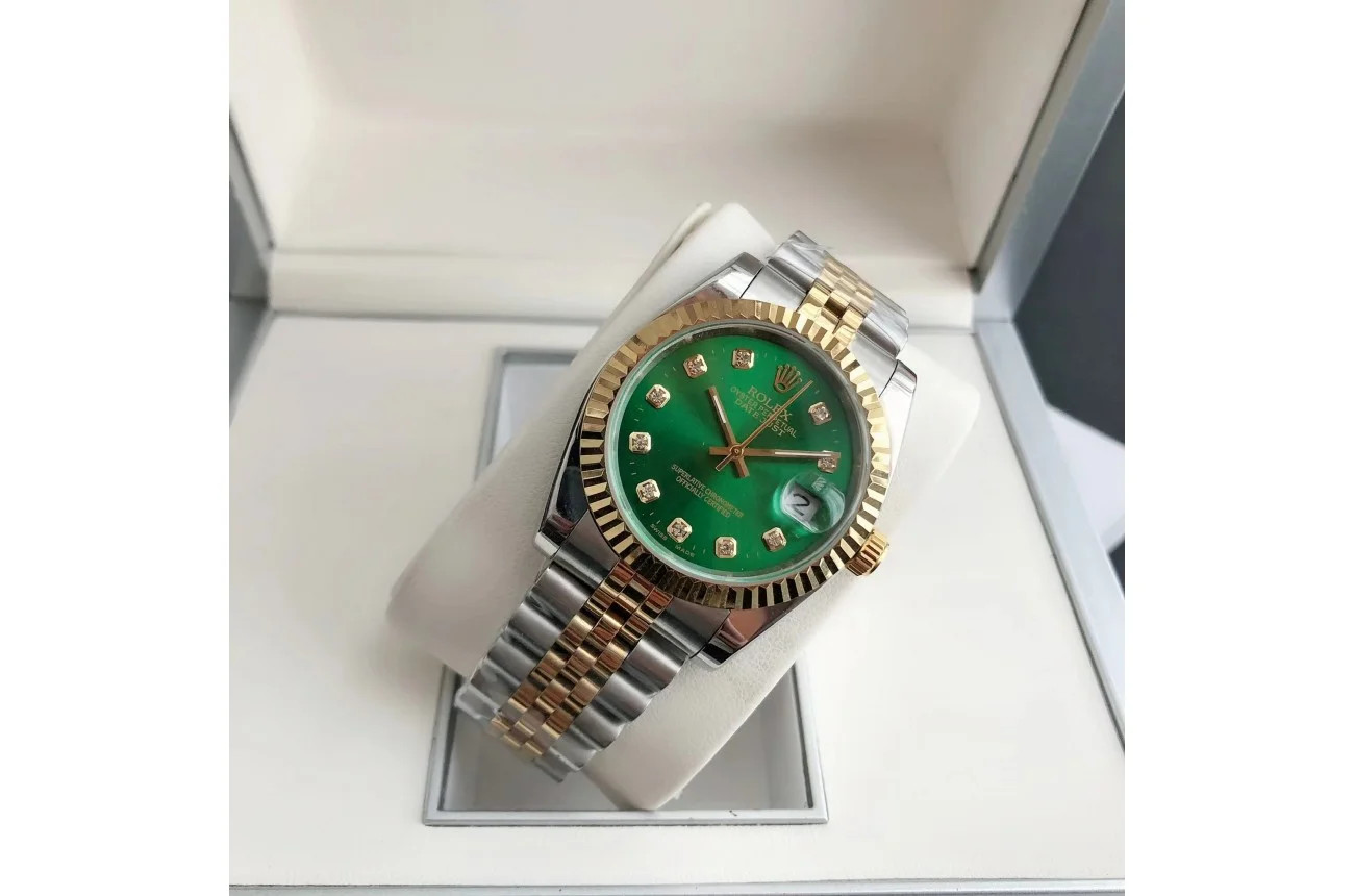 Rolex Datejust RG/SS Jub Green/Dial 36/28 mm