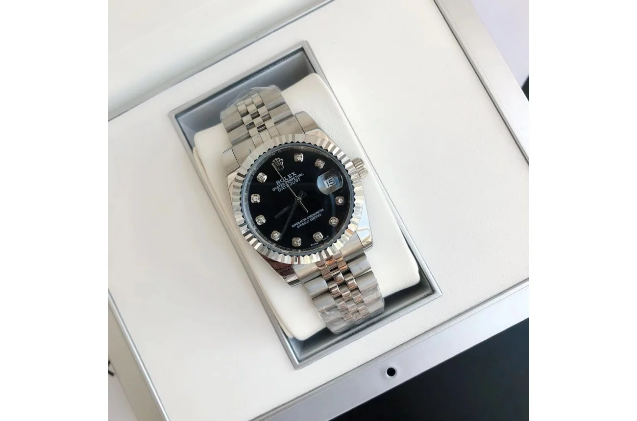 Rolex Datejust SS/SS Jub Black/Dial 36/28 mm