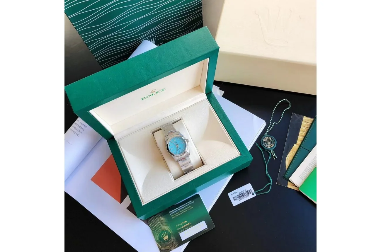 Rolex Oyster Perpetual SS/SS Tiffany Blue/Stk 31/41 mm