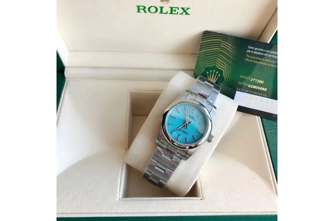 Rolex Oyster Perpetual SS/SS Tiffany Blue/Stk 31/41 mm