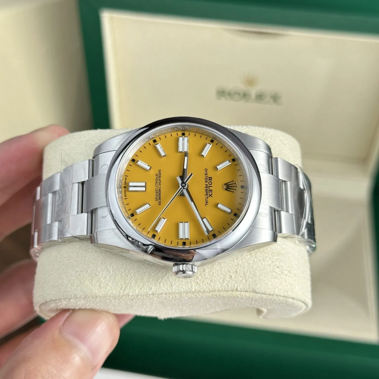 Rolex Oyster Perpetual Yellow Dial 124300 41 mm
