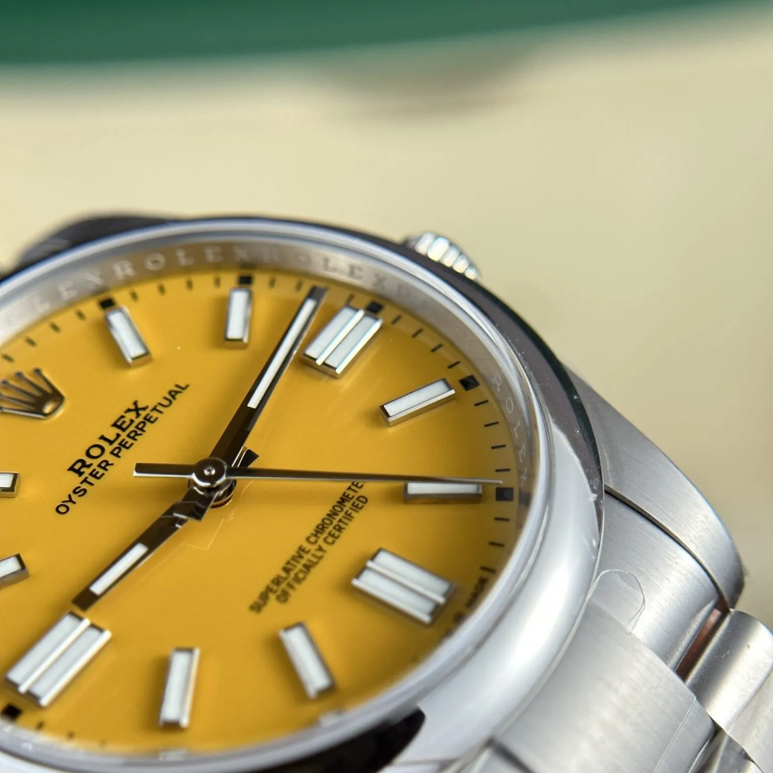 Rolex Oyster Perpetual Yellow Dial 124300 41 mm