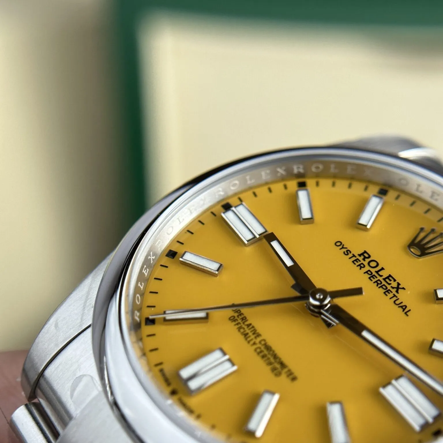 Rolex Oyster Perpetual Yellow Dial 124300 41 mm